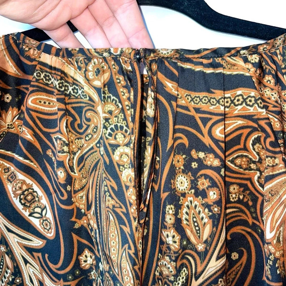 H&M X Richard Allen Orange & Black Paisley Print Blouse 2 Women’s - Picture 7 of 12